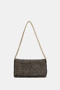 METALLIC FABRIC CROSSBODY BAG