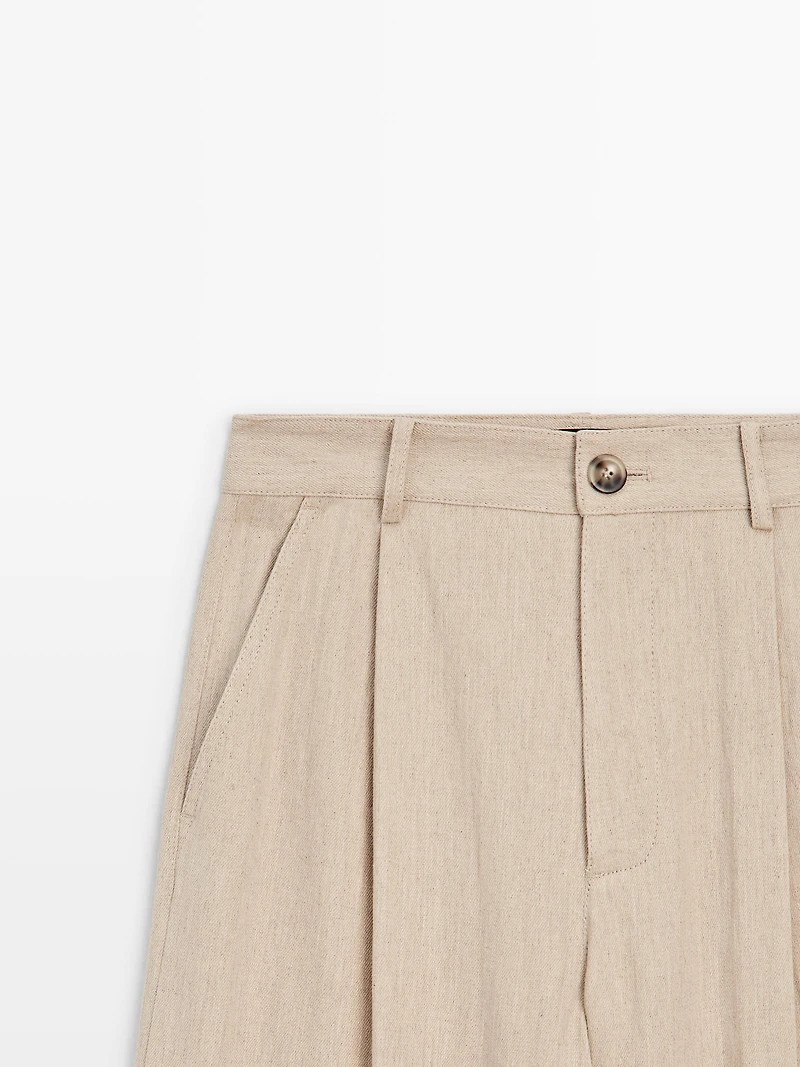 Loose fit high-waist trousers