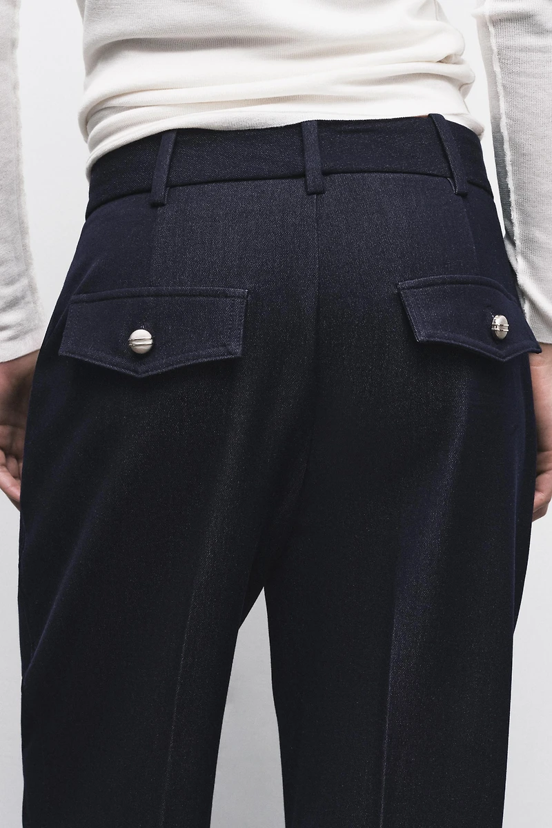 PIN TUCK STRAIGHT LEG PANTS