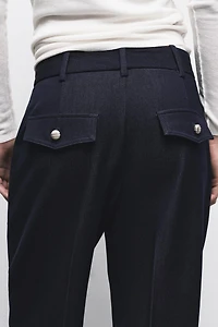 PIN TUCK STRAIGHT LEG PANTS