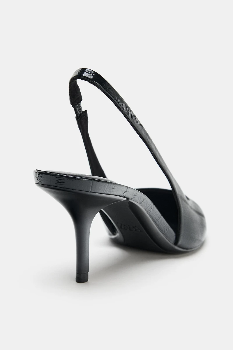 TEXTURED SLINGBACK HEELS