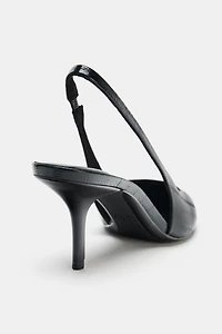 TEXTURED SLINGBACK HEELS