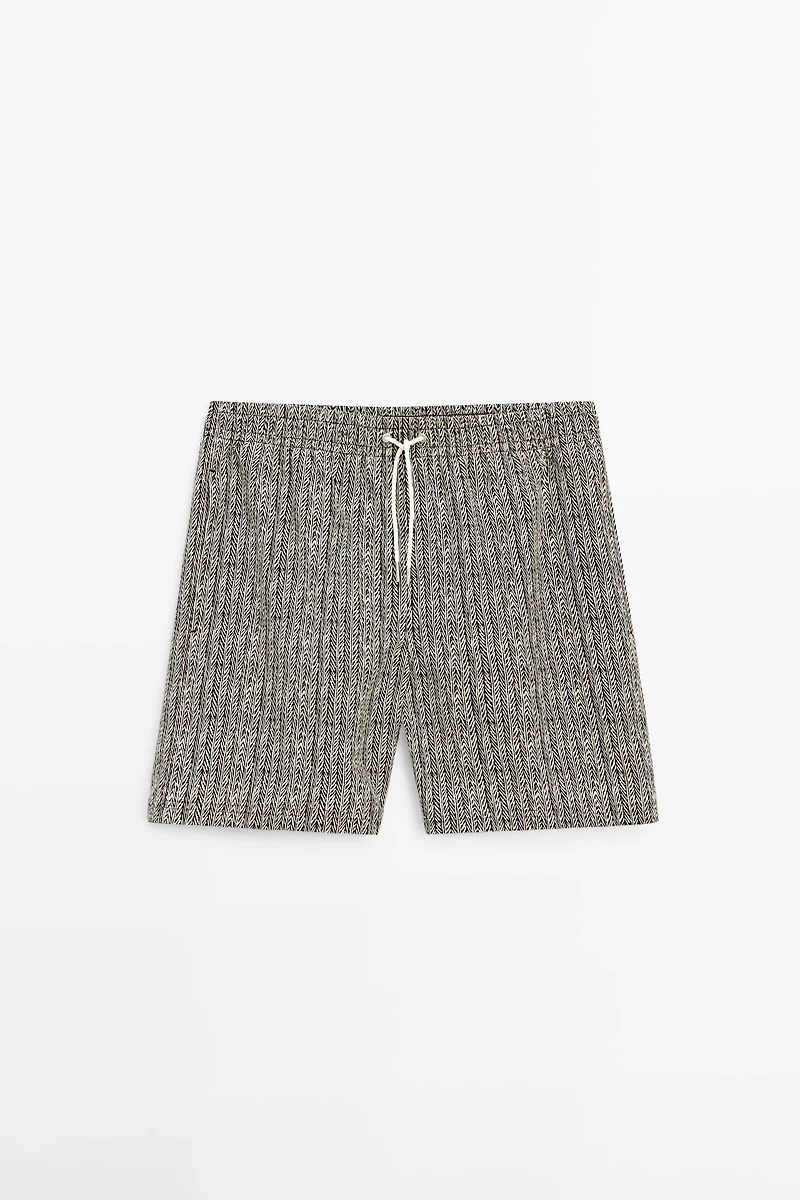 Herringbone print swimsuit