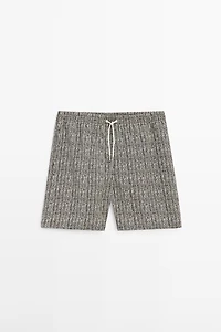 Herringbone print swimsuit