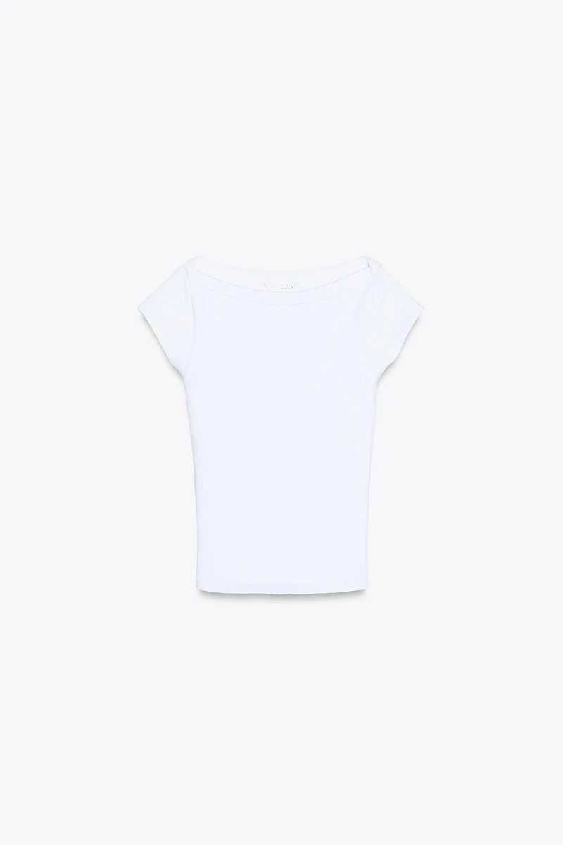 T-SHIRT À COL BATEAU
