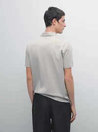 Textured short sleeve polo shirt