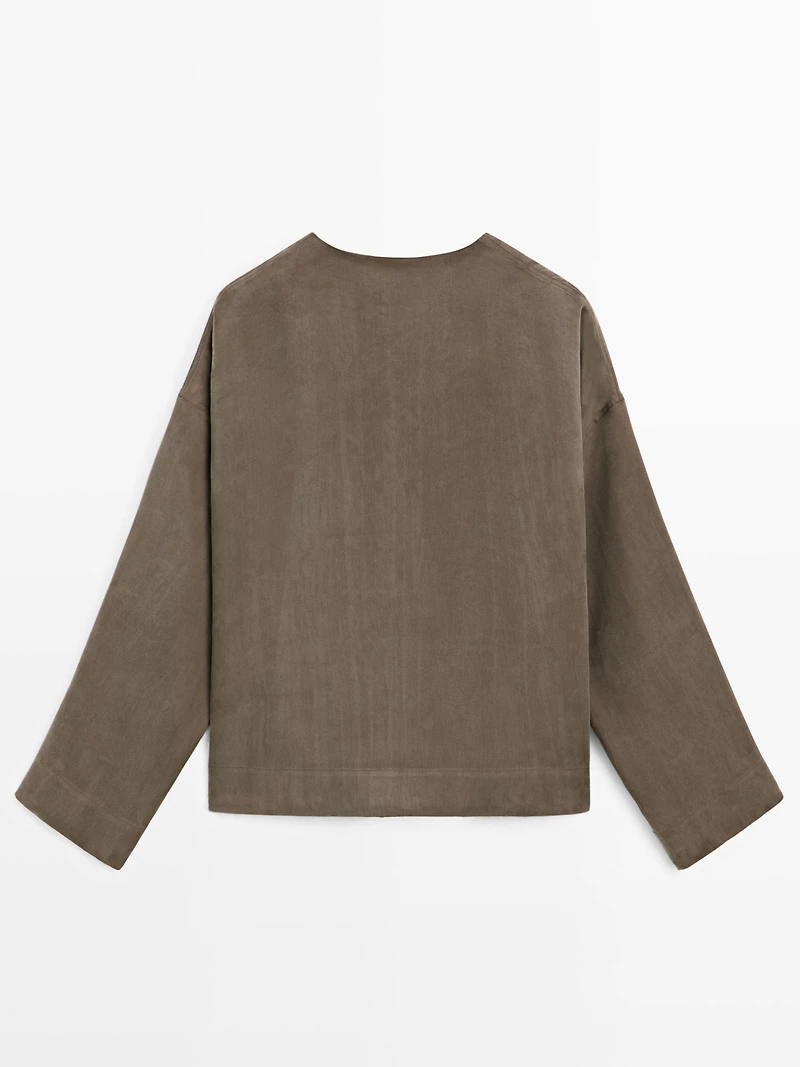 Flowing shirt with draped detail