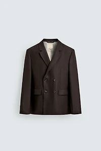 VESTE DE COSTUME À BOUTONNAGE CROISÉ 100 % LIN