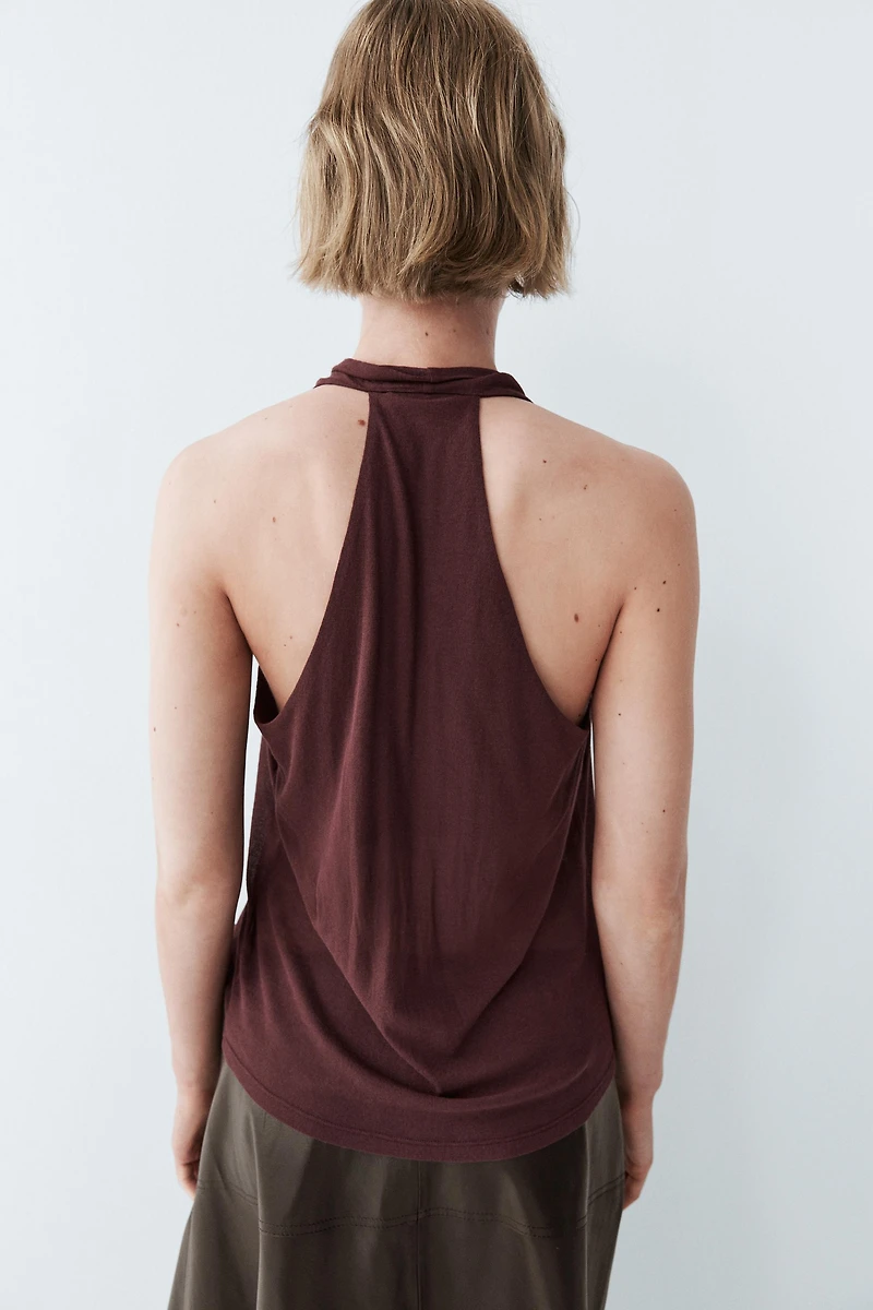 100% cotton draped top