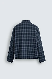 ZIP-UP PLAID SHIRT