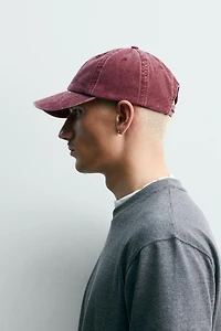 WASHED TEXT PRINT CAP