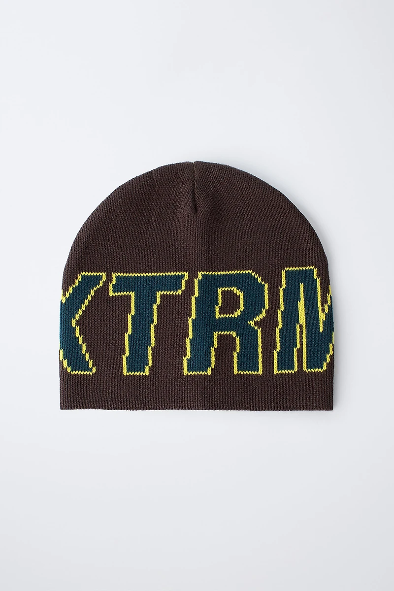 TEXT KNIT HAT SKI COLLECTION