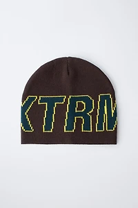 TEXT KNIT HAT SKI COLLECTION