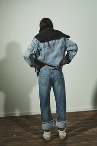 TRF MID-RISE RIPPED STRAIGHT JEANS