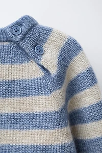 STRIPED WOOL AND CASHMERE SWEATER
