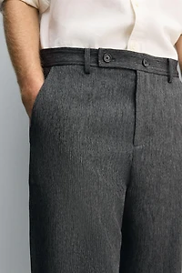 TEXTURED TAPERED FIT PANTS