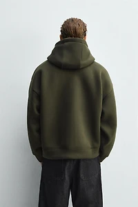NEOPRENE EFFECT HOODIE SWEATSHIRT