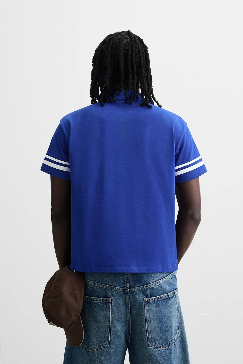 COLOR BLOCK FLAG POLO SHIRT