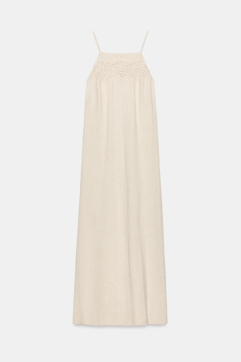 ROBE MIDI BIMATIÈRE EN LIN