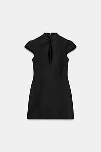 MINI SATIN EFFECT DRESS WITH SLIT