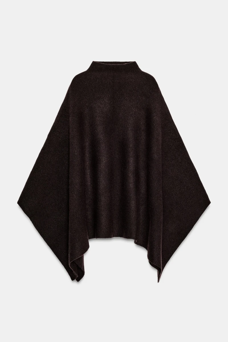 HIGH COLLAR KNIT CAPE
