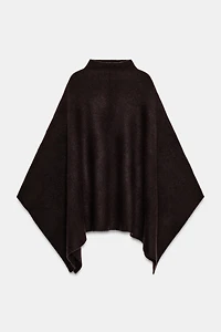 HIGH COLLAR KNIT CAPE