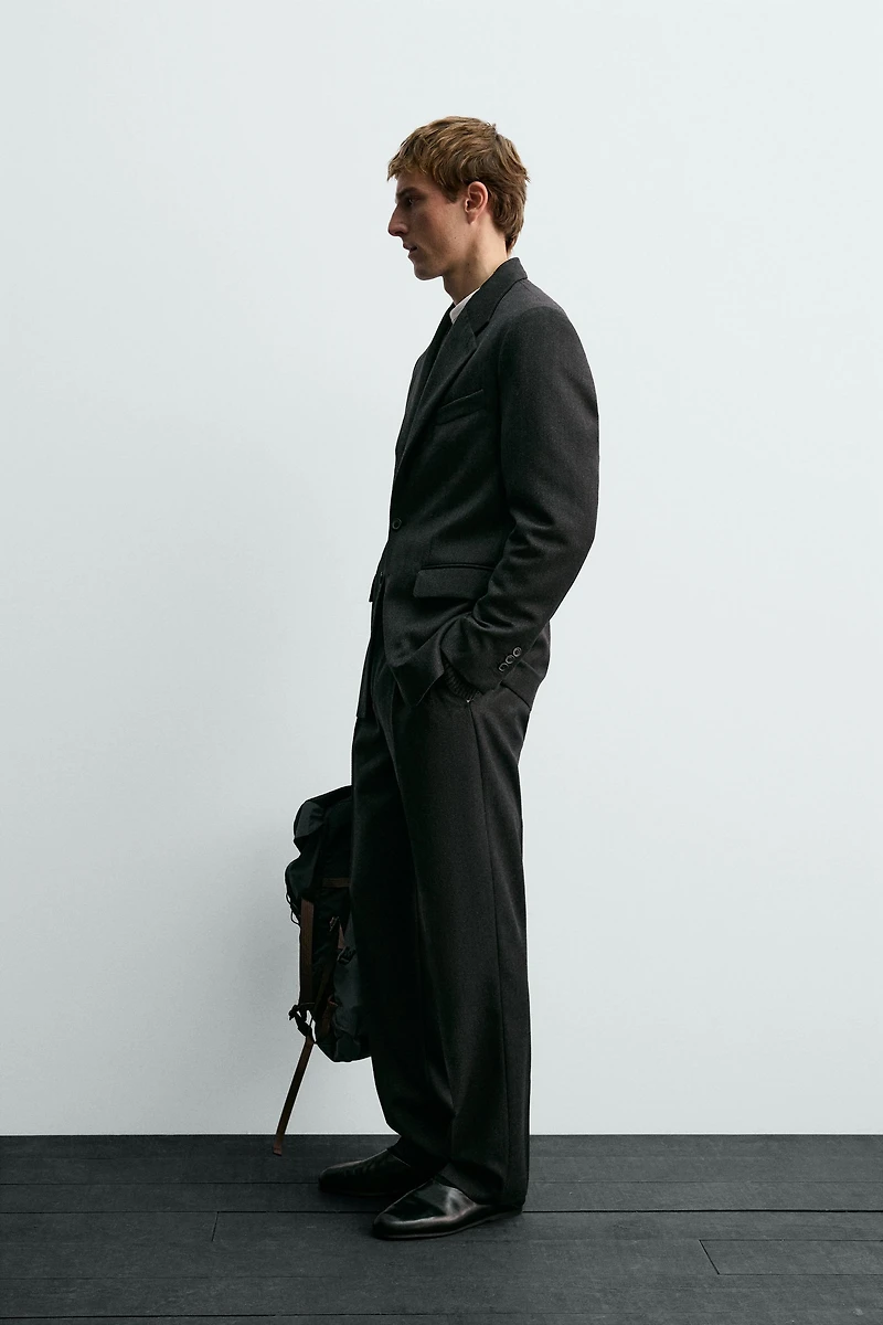 100% WOOL TWILL SUIT PANTS AARON LEVINE X ZARA