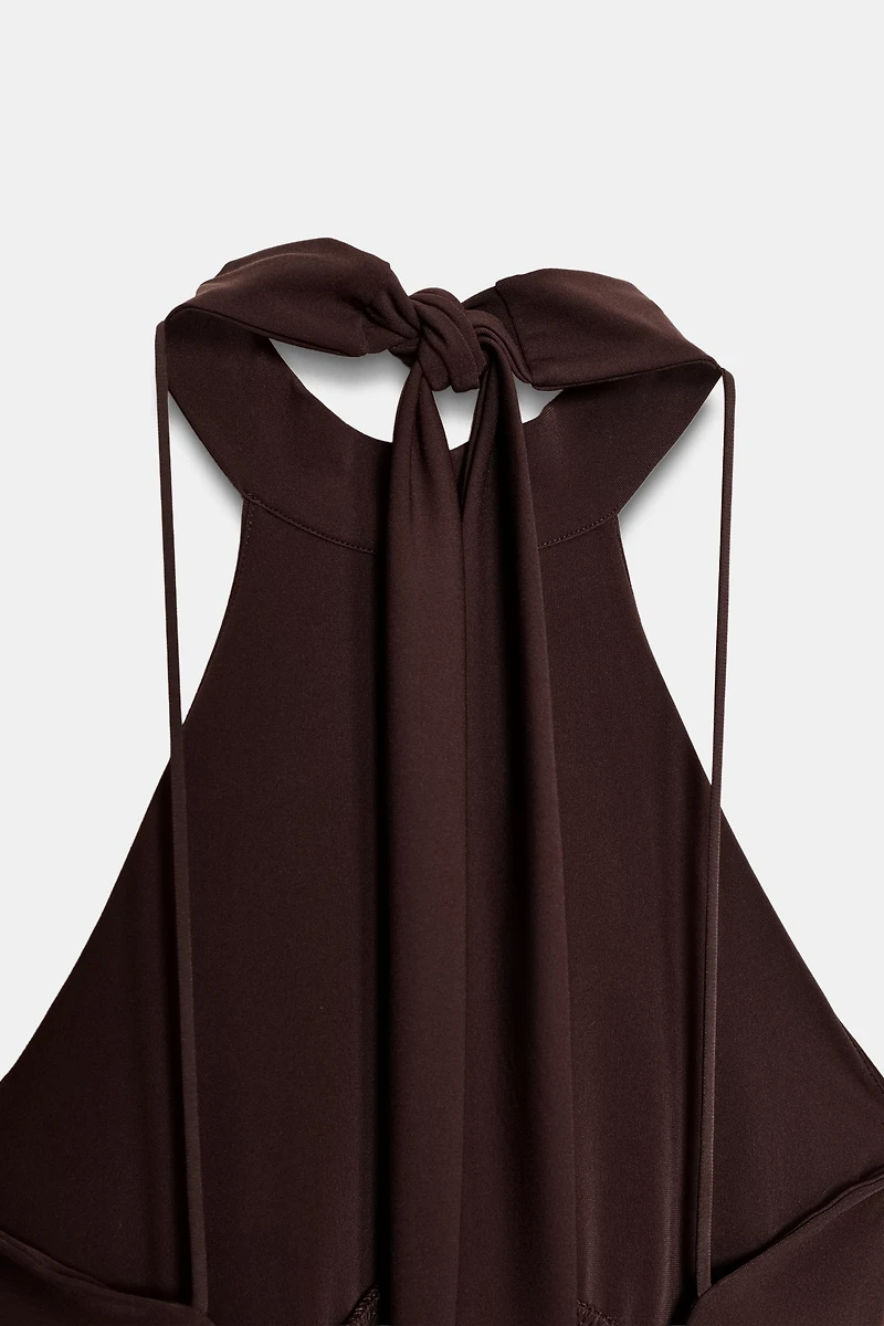 BALLOON HALTER DRESS