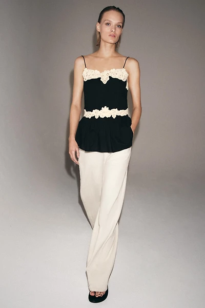 ZW COLLECTION CONTRAST LACE TOP