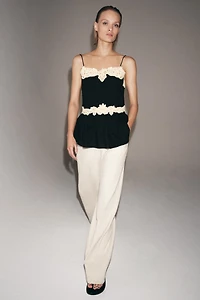 ZW COLLECTION CONTRAST LACE TOP