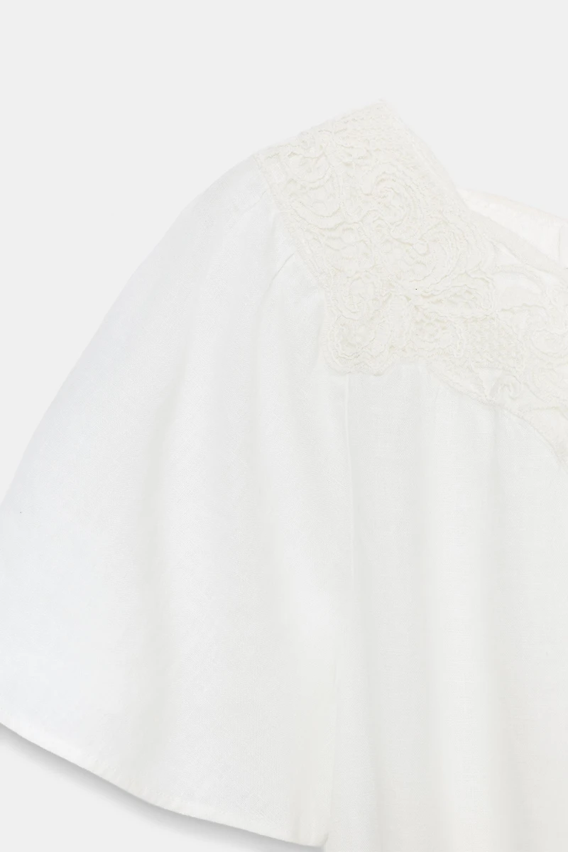 ZW COLLECTION LINEN CROCHET DRESS
