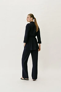 WRINKLED EFFECT STRAIGHT PANTS