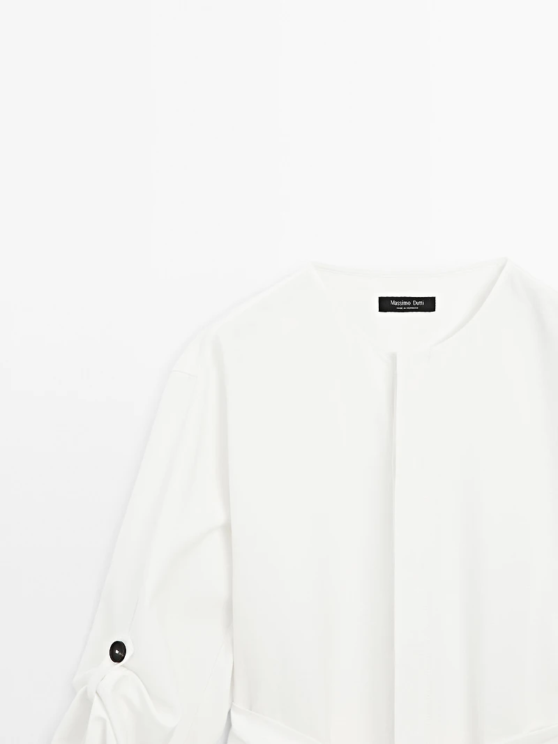 Shirt dress with contrast buttons