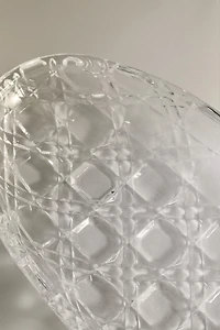 PLAT OVALE VERRE RELIEF