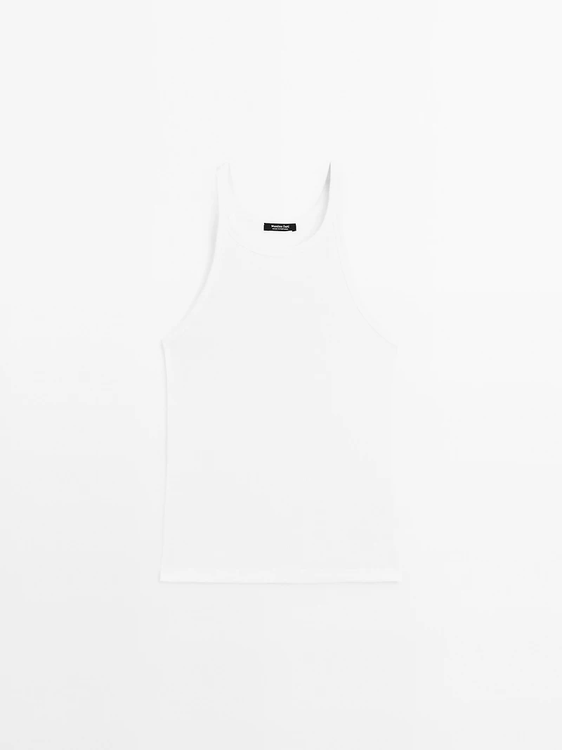 Débardeur 100 % coton à encolure américaine