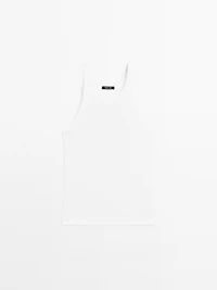 Débardeur 100 % coton à encolure américaine