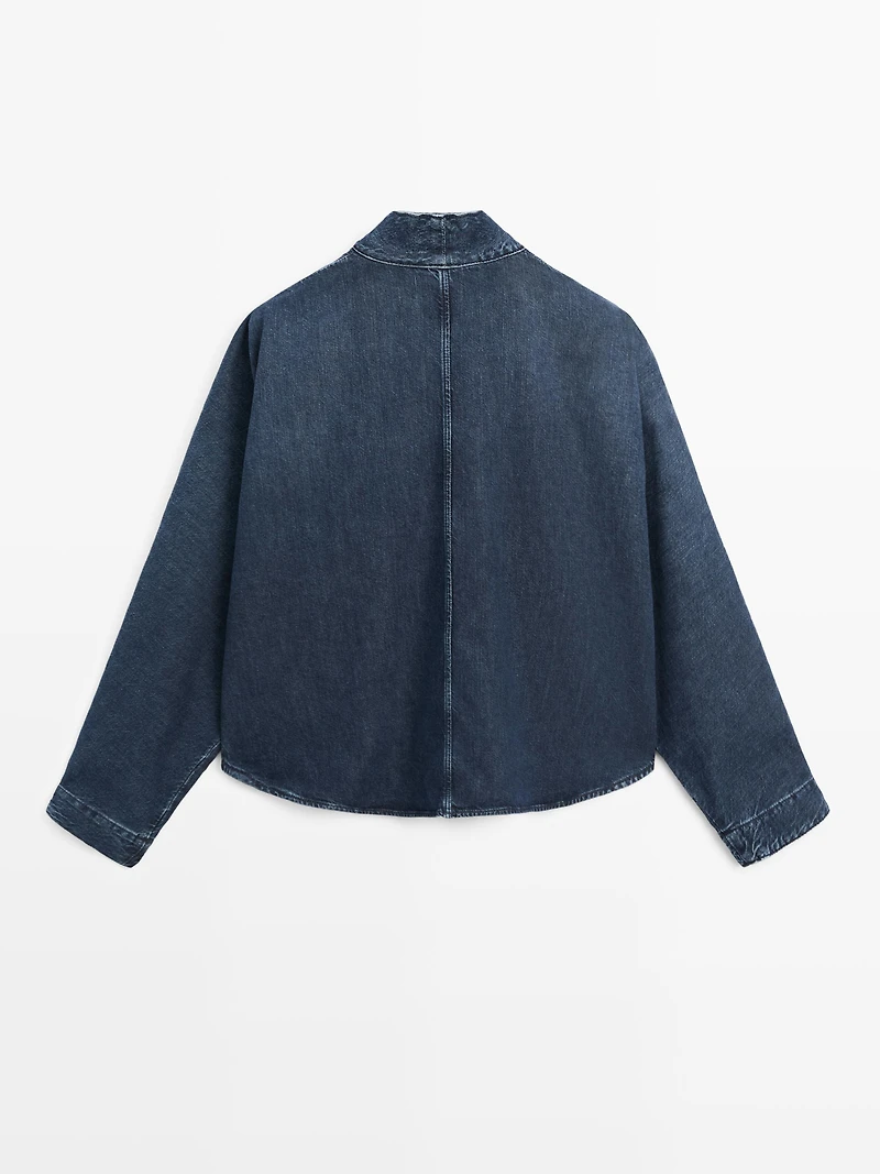 Denim shirt with collar detail