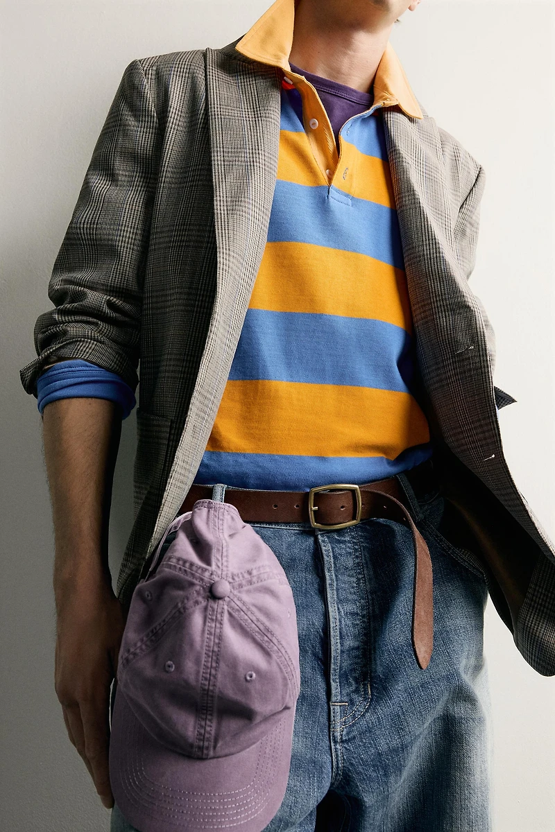 100% WOOL RELAXED FIT PLAID BLAZER