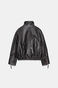 100% LEATHER BOMBER JACKET ZW COLLECTION LIMITED EDITION