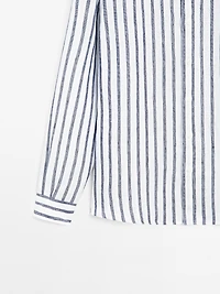 Regular fit striped linen shirt