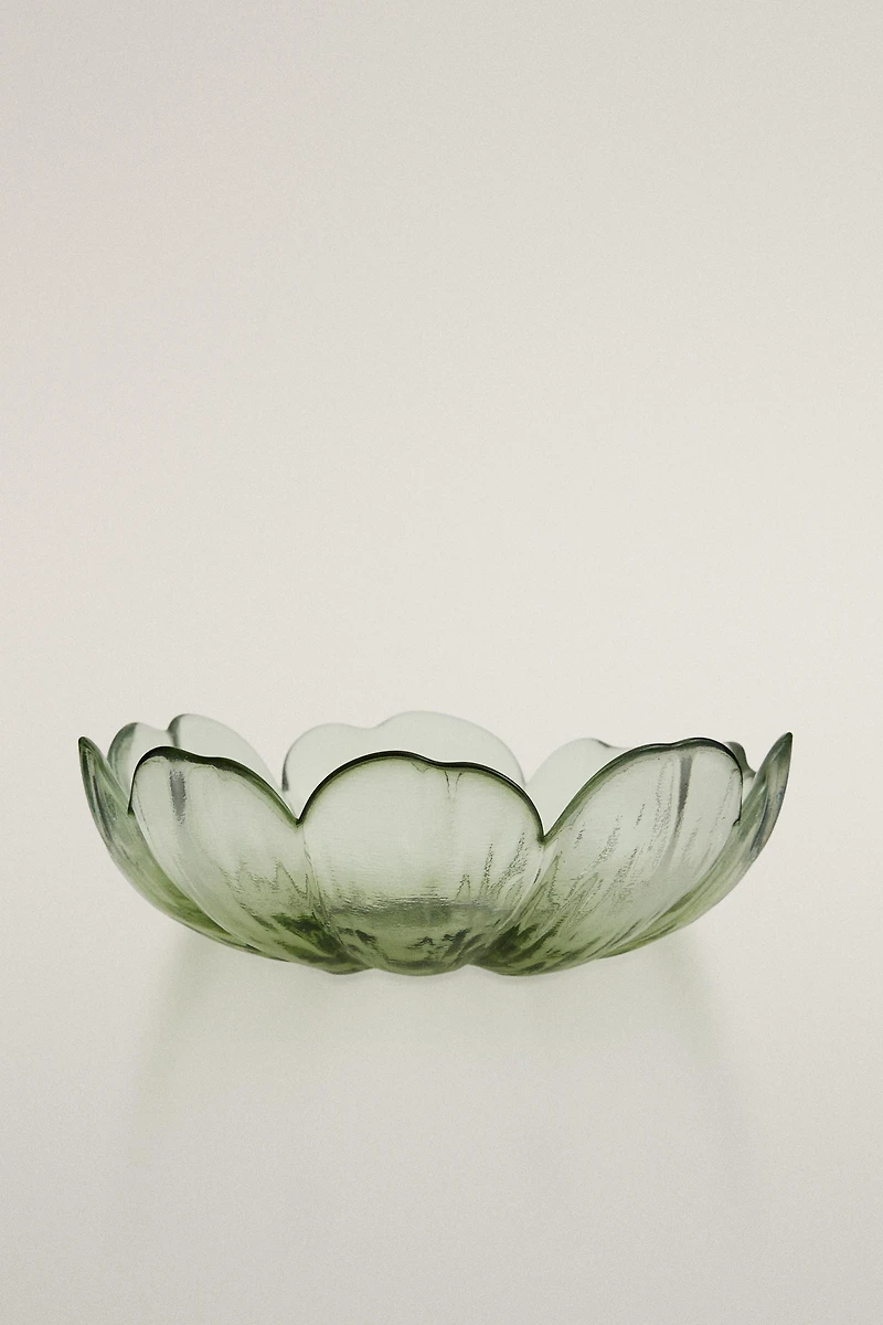 FLORAL GLASS BOWL