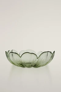 FLORAL GLASS BOWL