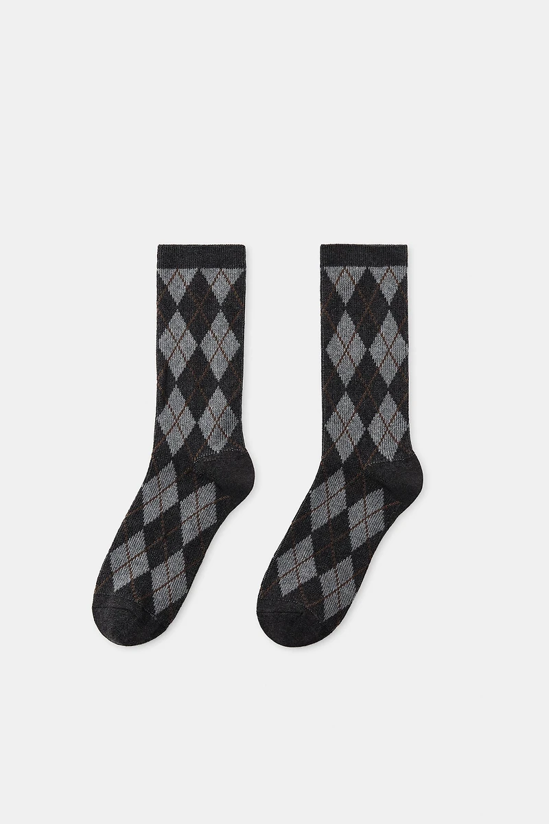 CHAUSSETTES EN COTON À LOSANGES