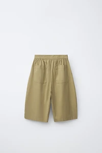 POPLIN BARREL SHORTS