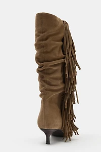 FRINGED SUEDE BOOTS