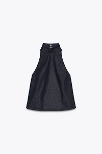 DENIM HALTER TOP TRF