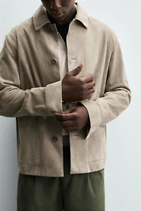 VESTE EN CUIR DAIM