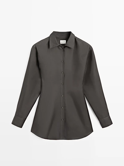 100% silk fitted flowing shirt - LIMITED