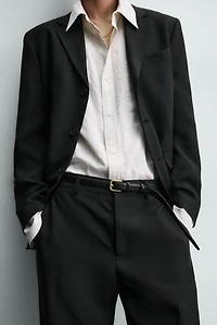 RELAXED FIT VISCOSE - LINEN SUIT JACKET
