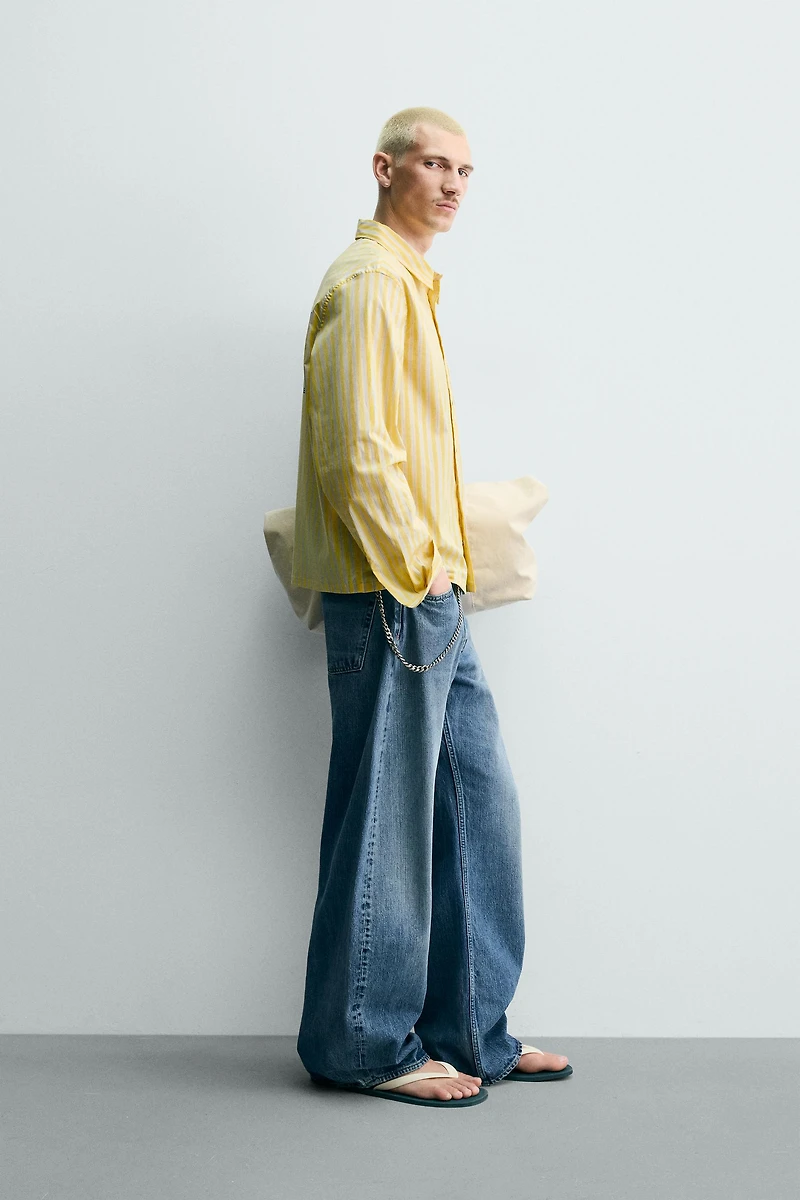 LEMON PRINT STRIPED SHIRT